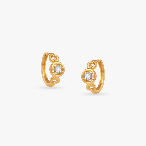Halo Link Diamond Hoop Earrings