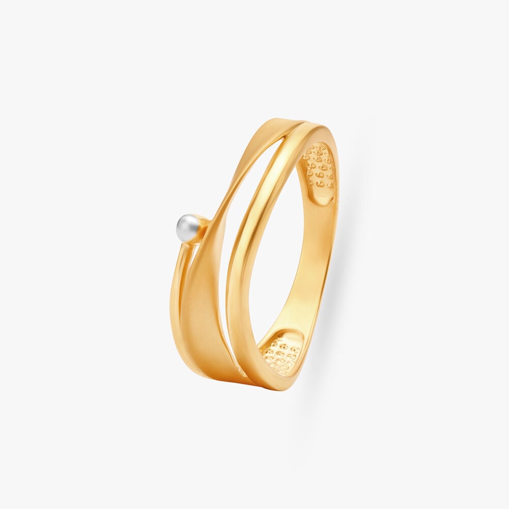 Ornate 22 Karat Yellow Gold Overlap-Design Ring