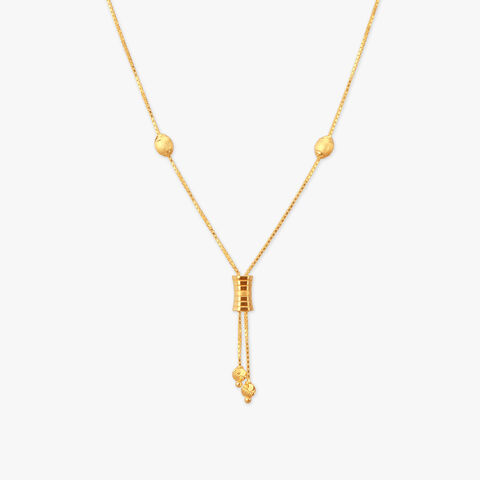 Column Drop Gold Necklace