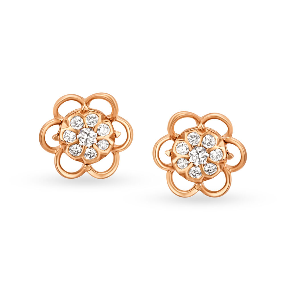 Stylish and Simple 18k Diamond Earring for Womens  Jewelegance
