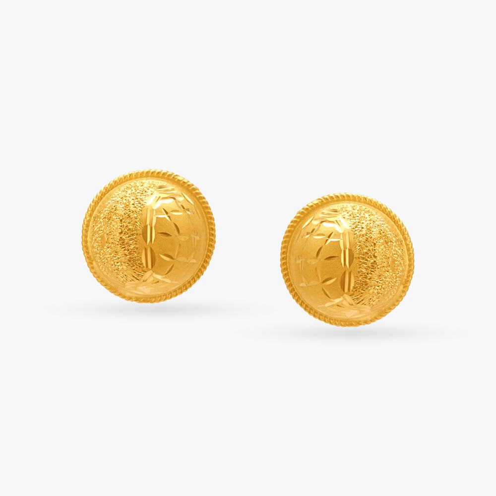 Sophisticated Textured Gold Stud Earrings