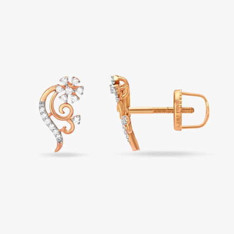 Elegant Flowers Diamond Stud Earrings