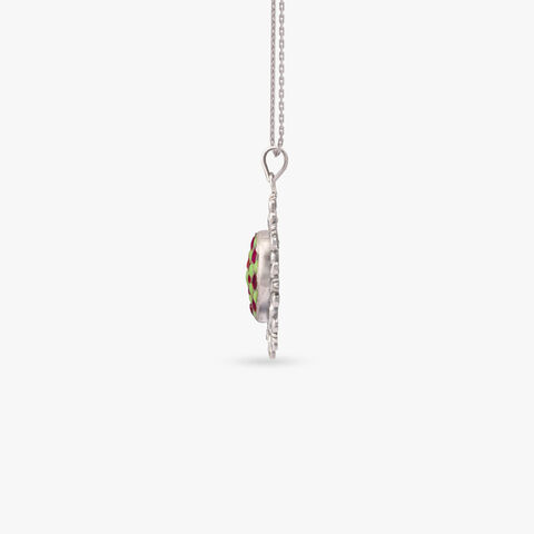 Lotus Mosaic Silver Pendant