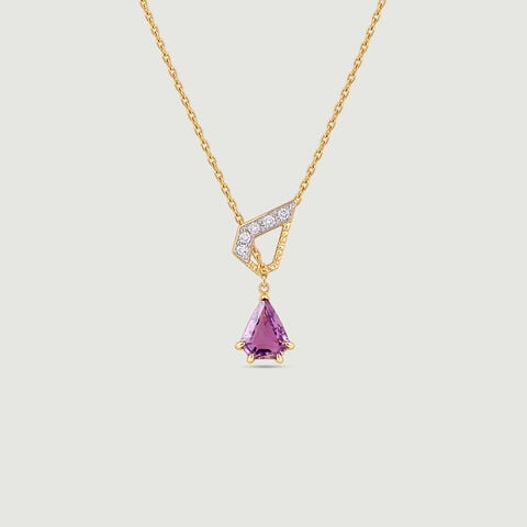 Meaningful Interlocked Amethyst Lariat Necklace