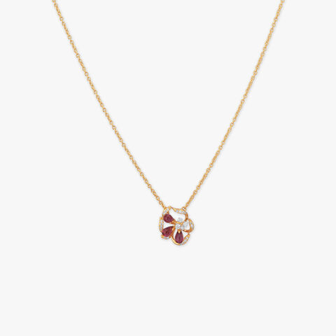 Petal Twist Diamond Pendant with Chain