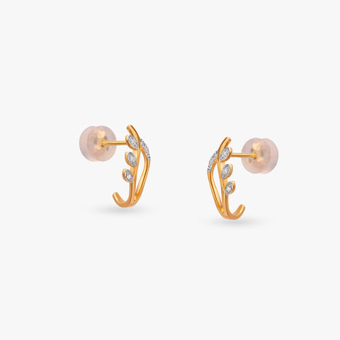 Willow Spark Diamond Hoop Earrings