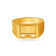 Broad Carved Gold Men's Finger Ring,,hi-res image number null