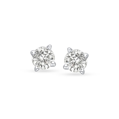 Flowerbud Diamond and White Gold Stud Earrings
