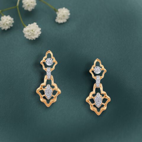 Quatrefoil Spark Diamond Drop Earrings