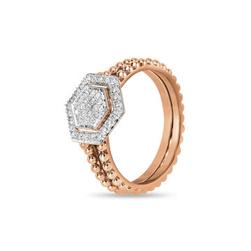 14 KT Rose Gold Circular Detachable Diamond Ring
