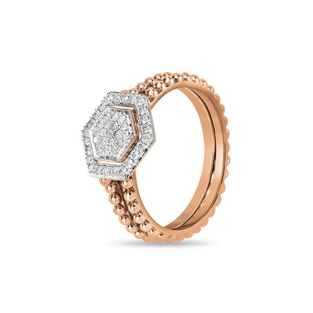 14 KT Rose Gold Circular Detachable Diamond Ring,,hi-res image number null
