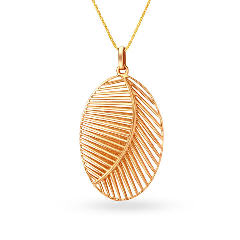 Leafline Elegance Gold Pendant