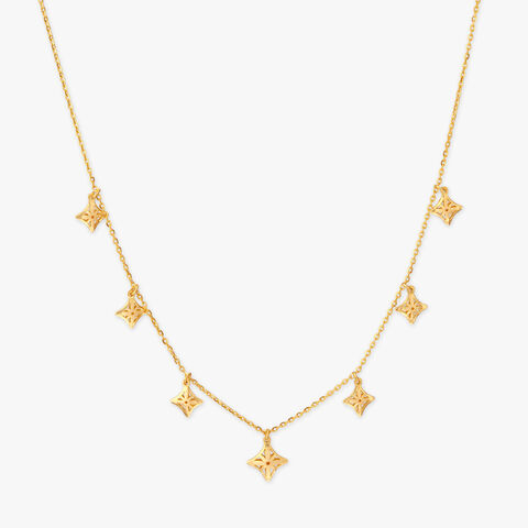 Celestial Grid Gold Necklace Set