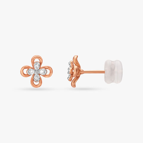 Floral Beauty Diamond Stud Earrings
