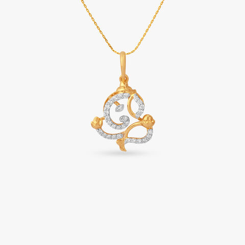 Ganesha Emblem Diamond Pendant