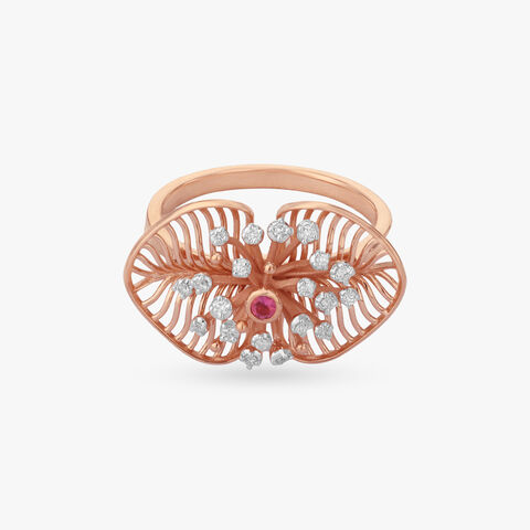 Radiant Swirl Diamond Ring
