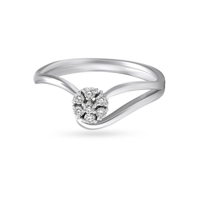 Modern White Platinum Finger Ring,,hi-res image number null
