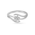 Charming Floral White Platinum Finger Ring,,hi-res image number null