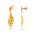 Beguiling Jali Work Leafy Gold Drop Earrings,,hi-res image number null