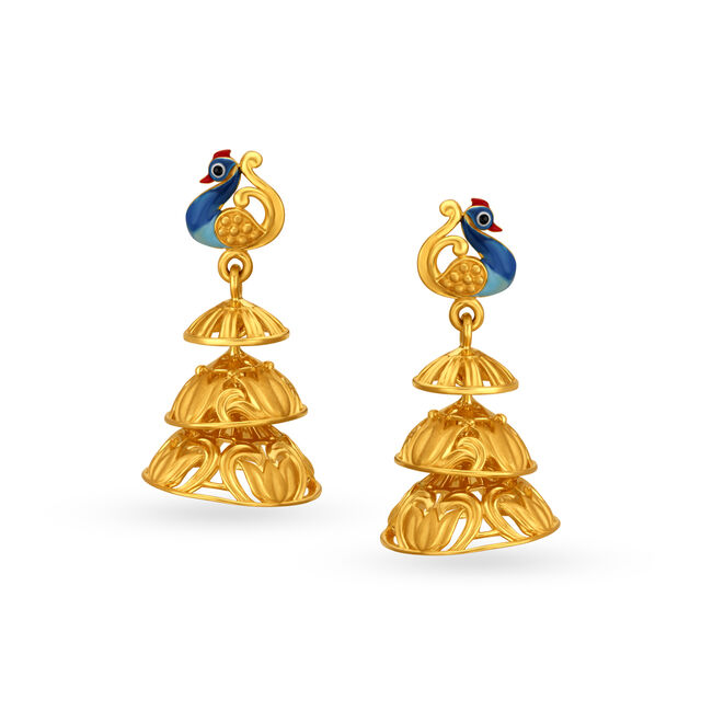 Majestic Peacock Drop Earrings,,hi-res image number null