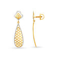 Wonderous Jali Work Two-Toned Drop Earrings in Teardrop Design,,hi-res image number null