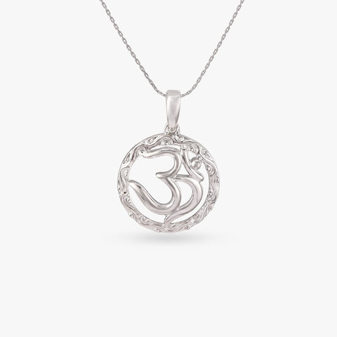 Om Medallion Silver Pendant