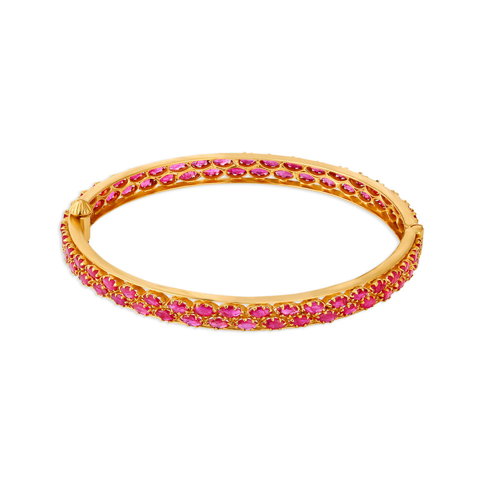 Dazzling Ruby Gold Bangle