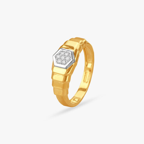 Hexagonal Prestige Diamond Finger Ring for Men