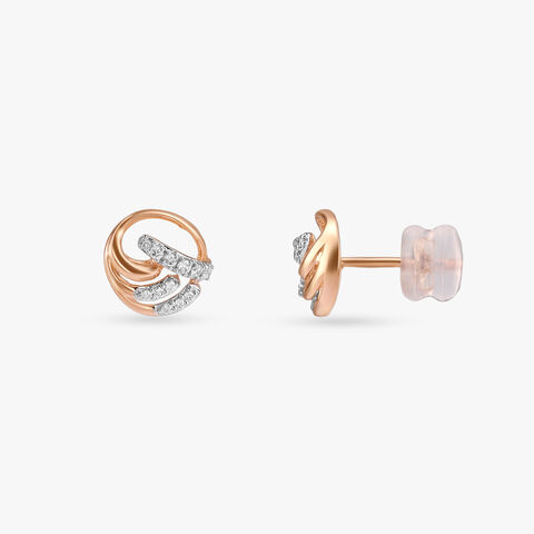 Orbit Flow Diamond Stud Earrings alternate view 1