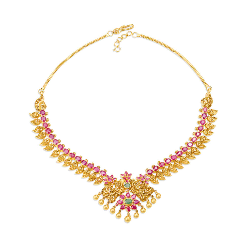 Ruby emerald necklace online tanishq with price