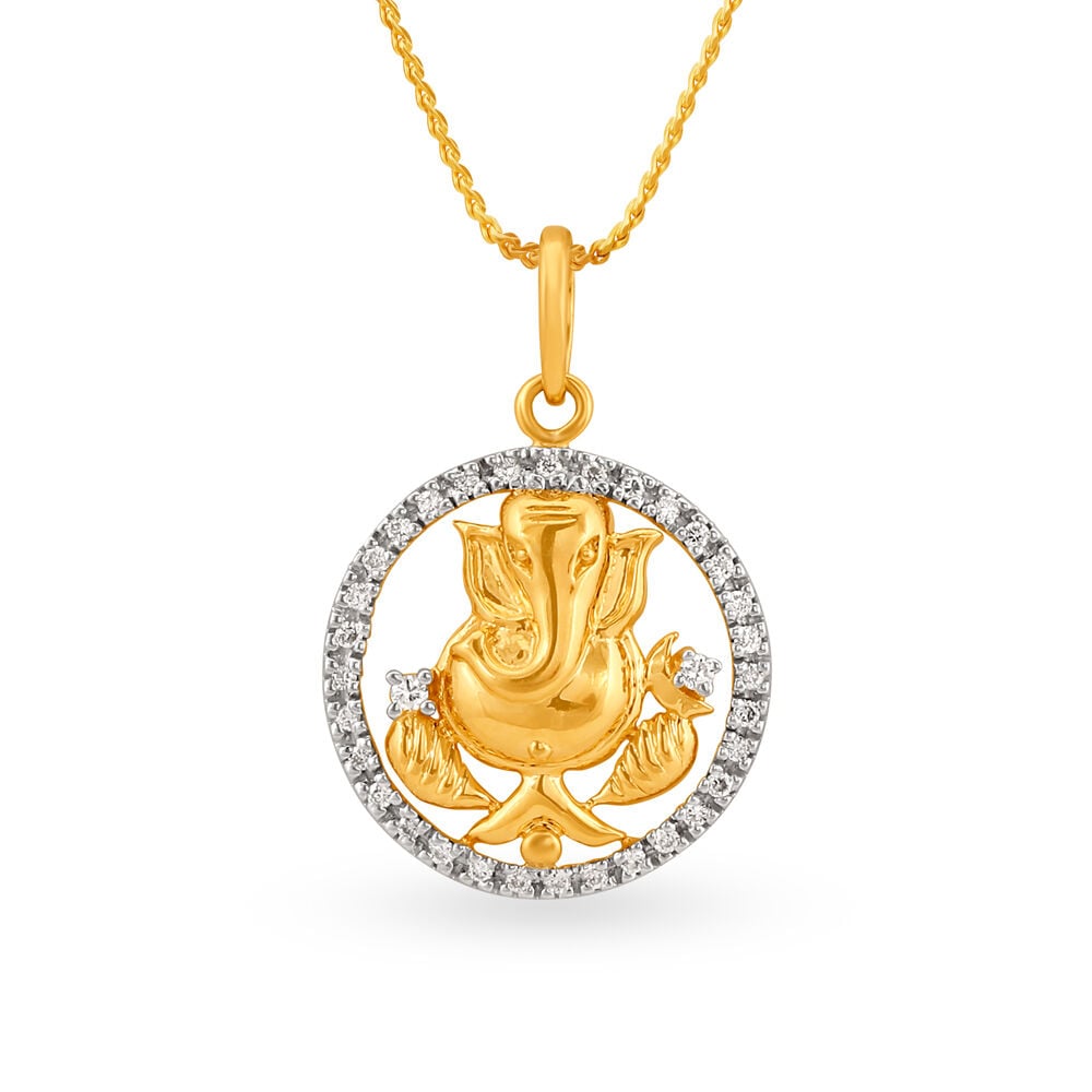 Gold ganesh clearance pendant tanishq online