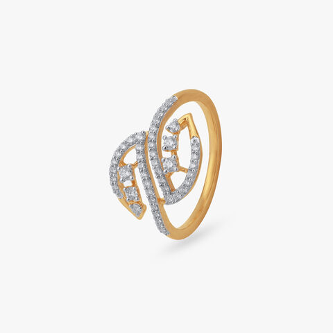 Twin Leaf Diamond Ring