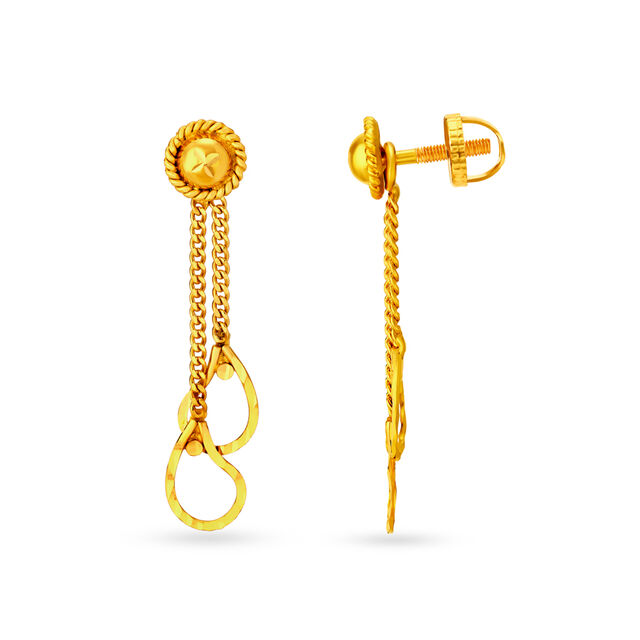 Glistening Paisley Gold Drop Earrings,,hi-res image number null
