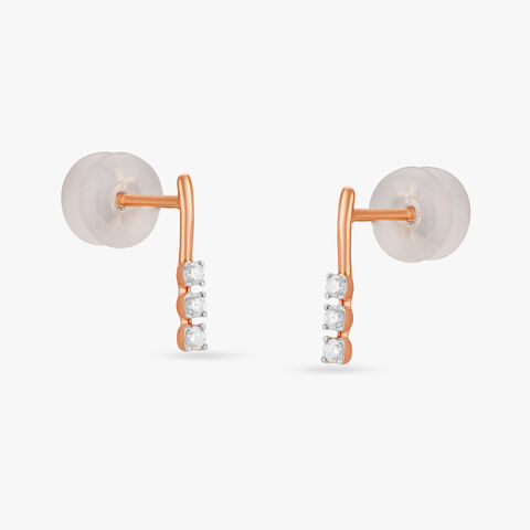 Dainty Glam Diamond Stud Earrings