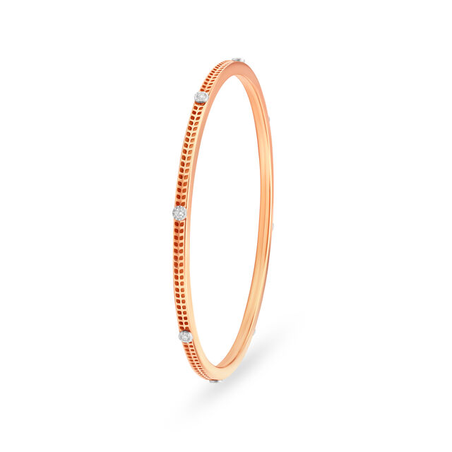 14 KT Yellow-White Gold Slender Classy Diamond Bangle,,hi-res image number null
