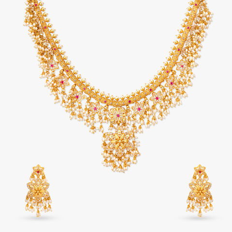 Dewdrop Guttapusalu Gold Guttapusalu Necklace Set