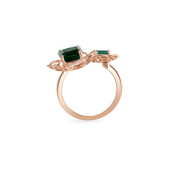 14KT Rose Gold Emerald Isle Finger Ring