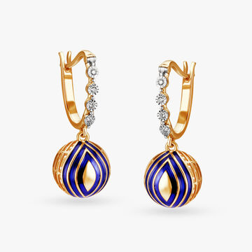 Blue Eyed Beauty Diamond Hoop Earrings