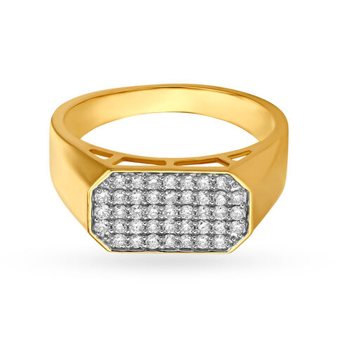 Dazzling Diamond and Gold Finger Ring for Men