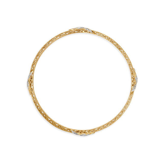 Diamond encrusted Dancing Bangles finished in 14kt Yellow Gold,,hi-res image number null
