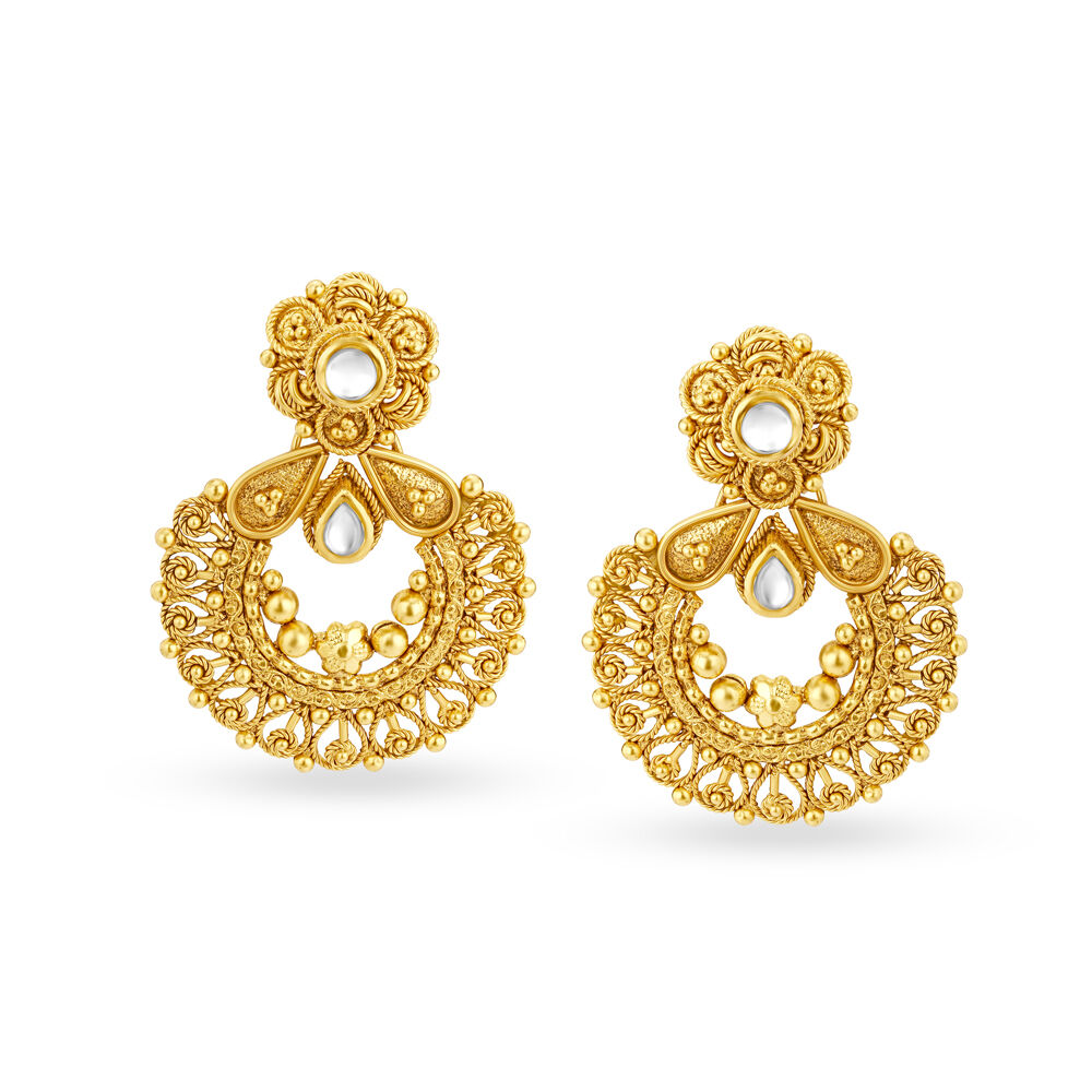 Kundan discount earrings tanishq