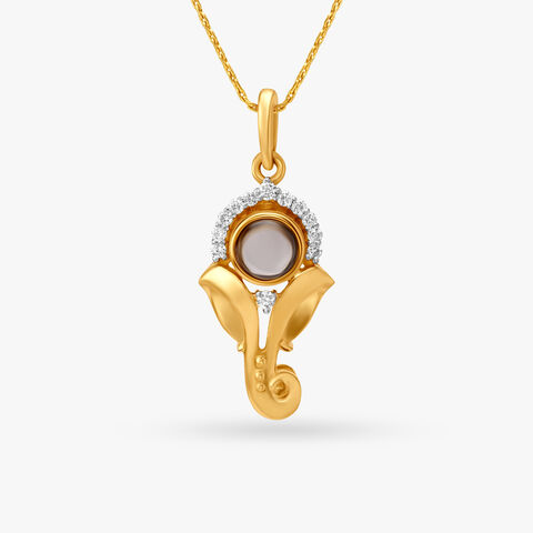Ganesh Mantra Diamond Pendant
