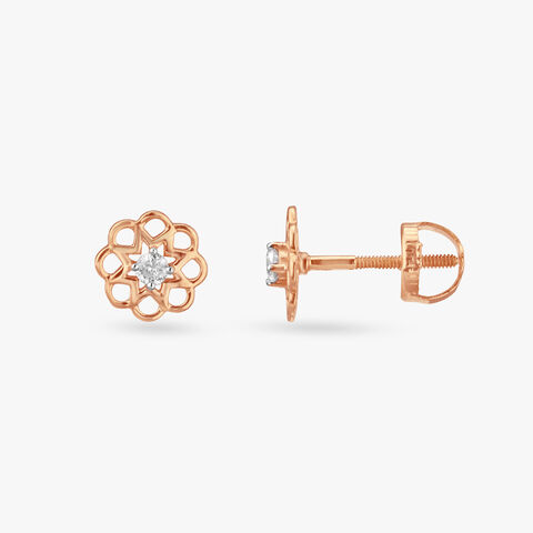 Little Blossoms Diamond Stud Earrings For Kids