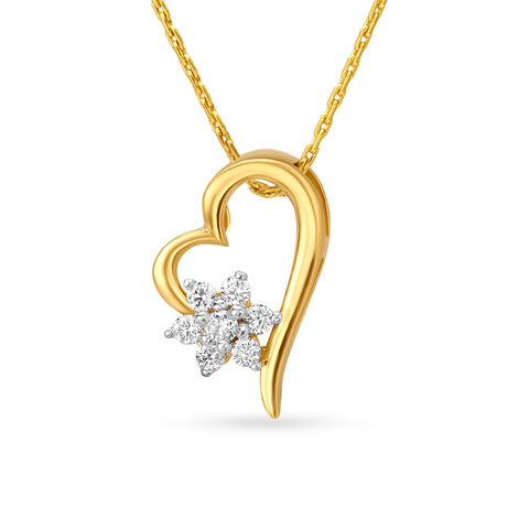 Sublime Heart Gold and Diamond Pendant