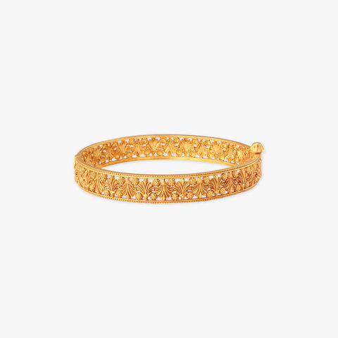Midnight Bloom Gold Bangles