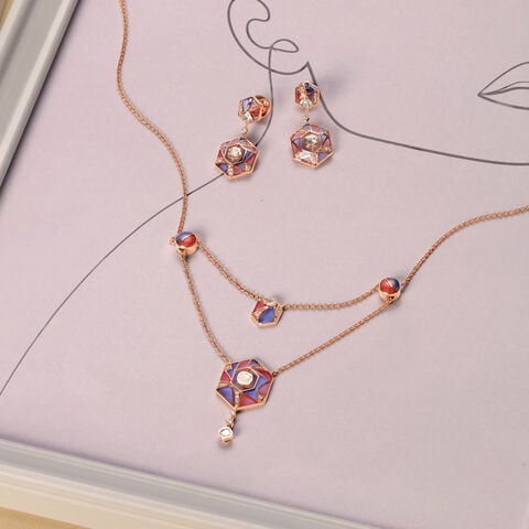 Hexagonal Swirl Necklace Set