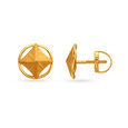 Attractive Rhombic Gold Stud Earrings,,hi-res image number null