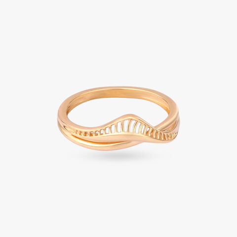Sculpted Waveform Gold Ring alternate view 1