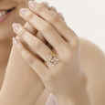 18 KT Yellow And White Detachable Petite Pave Leaf Diamond Ring,,hi-res image number null