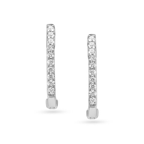 Refined Arc Diamond Hoop Earrings